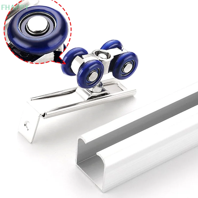 2 pz/set ferramenta per rulli per porte scorrevoli puleggia per porte scorrevoli 4/8 ruote binario per binari