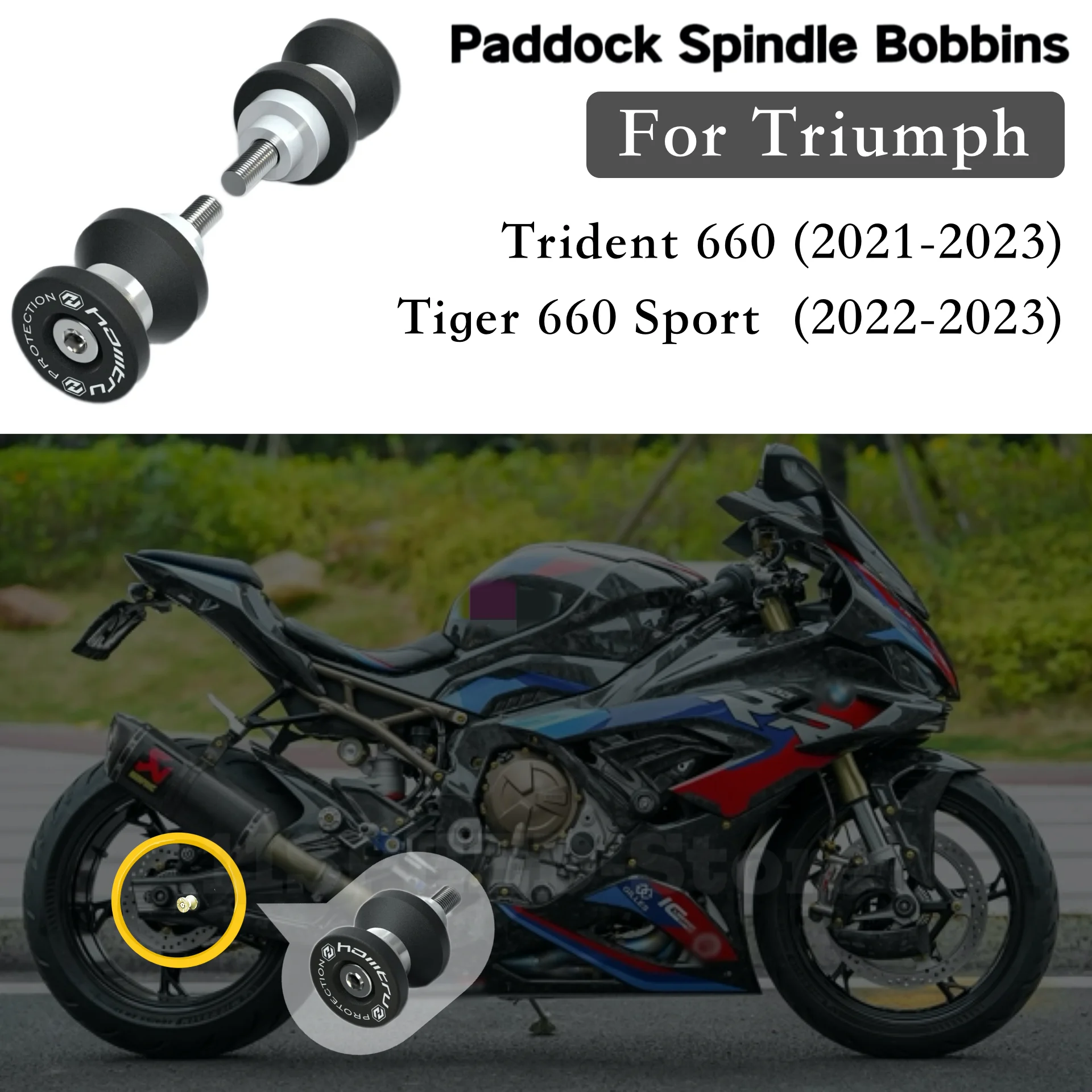 Motorcycle Accessories For Triumph Trident 660 Tiger 660 Sport 2021 2022 2023 Paddock Spindle Bobbins