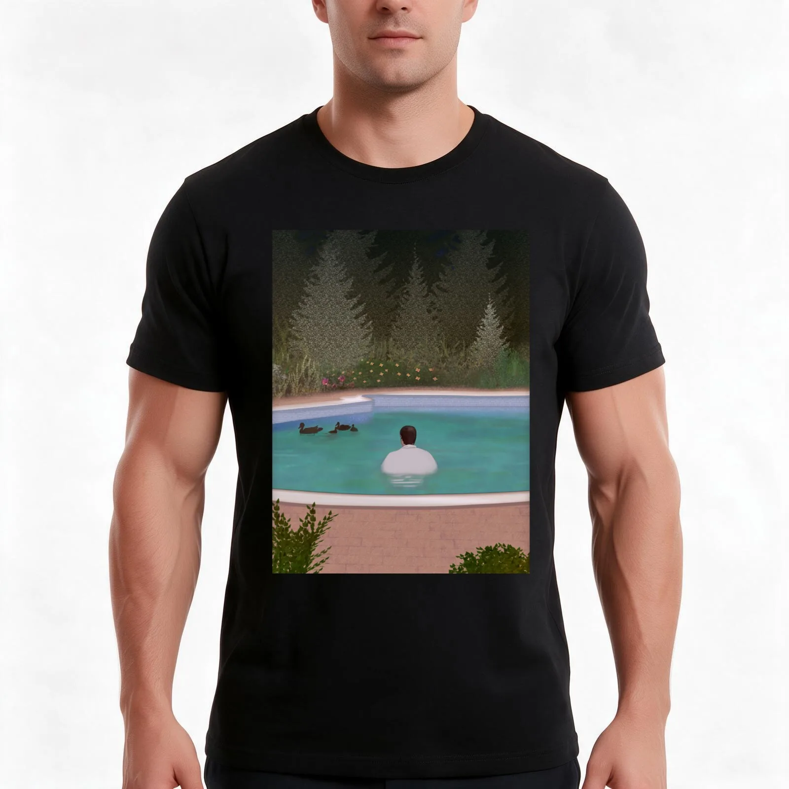 Him with those ducks.. Essential T-Shirt Summer Casual Cotton Tee Oversized Streetwear Tops Vintage Graphic Print