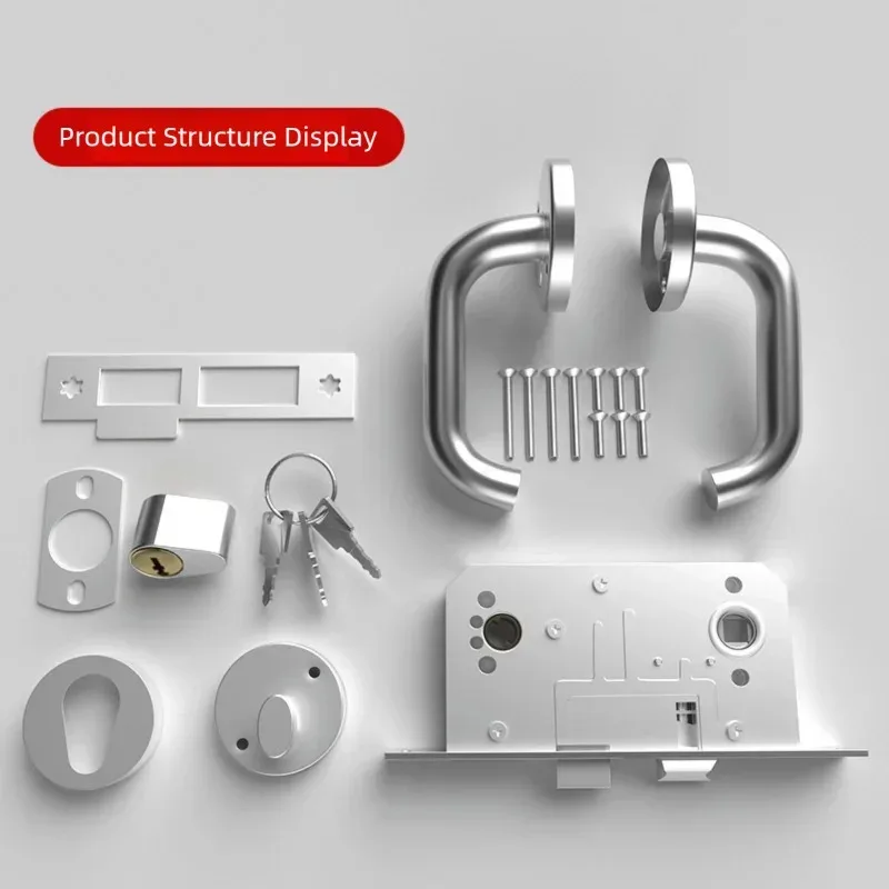 Stainless Steel Fire Lock Escape Door Corridor Door Universal Door Lock Complete Set Of Convenient Installation Universal Lock