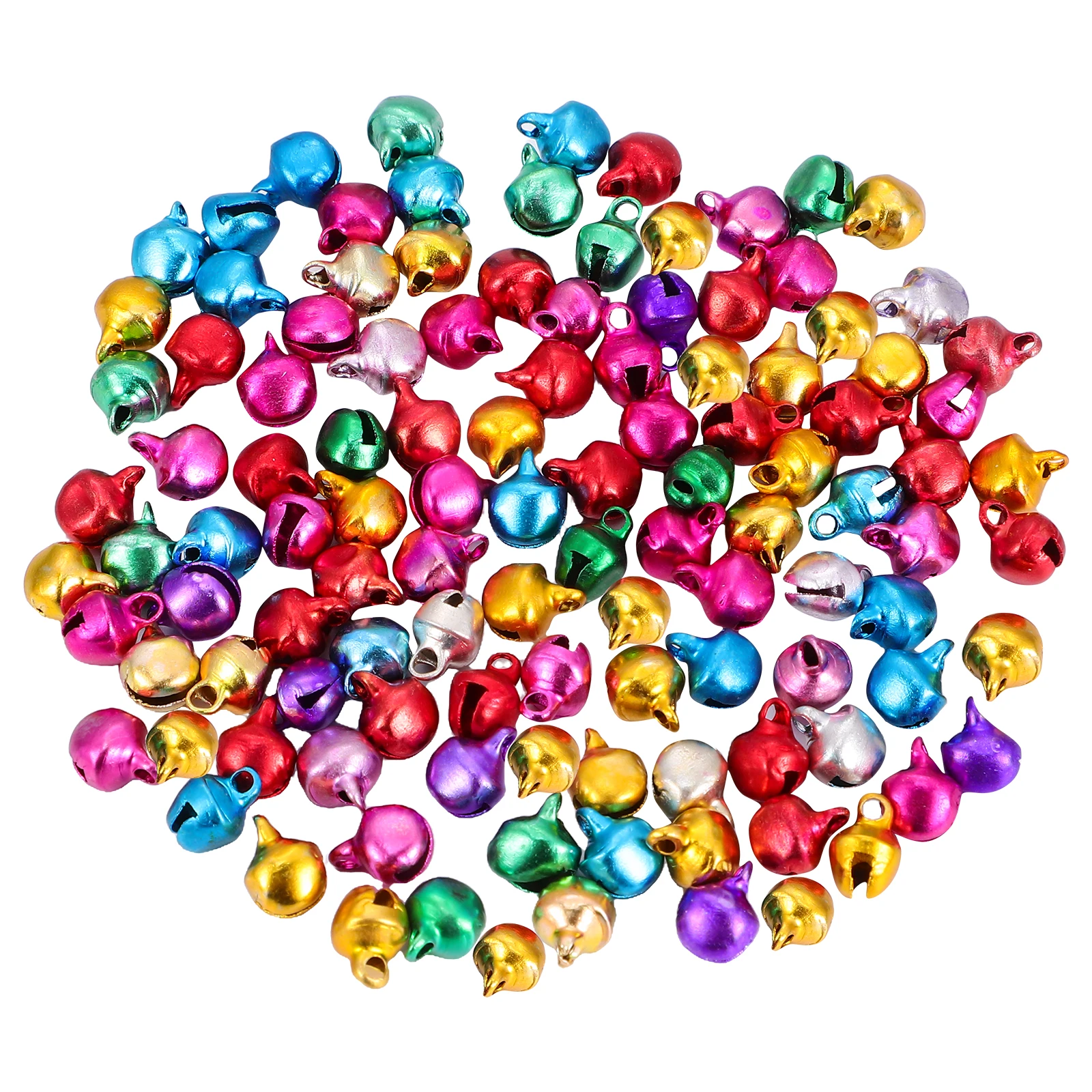 

100 Pcs Pet Bell Christmas Ornaments Decorative Balls Jewelry Making Charm Safe Kids Pets Multicolor Craft Supplies