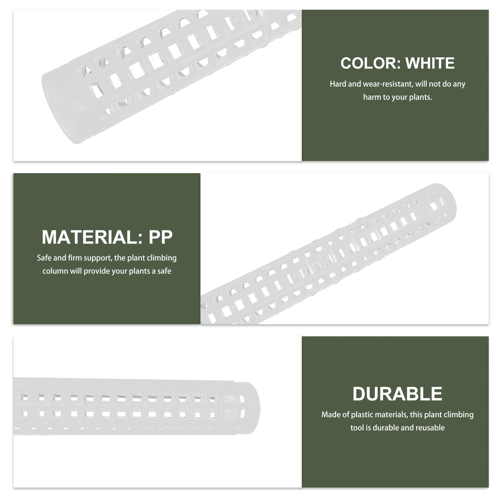 

6Pcs Durable Plastic Plant Climbing Column Safe Support for Indoor Outdoor Vines Garden Supplies Plant Climbing Column