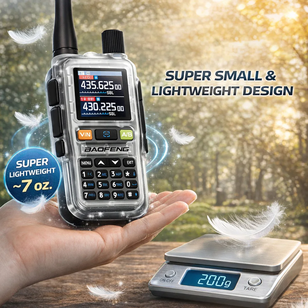 BAOFENG UV 5R Mini Walkie Talkie Bluetooth Programming Dual PTT USB-C Charging AM FM NOAA Portable Handheld Two Way Ham Radio