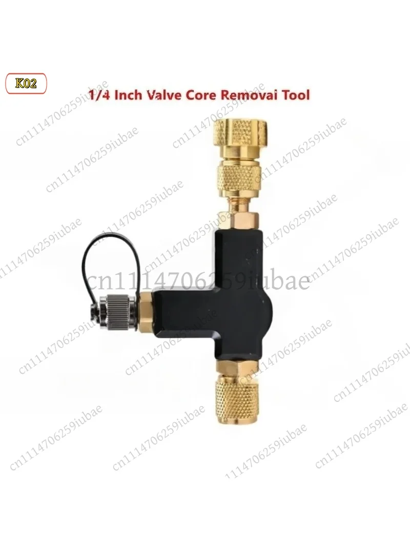 BK 1/4 Inch Dual Valve Core Remover Tool with Sight Glass for HVAC Mini Split AC Systems