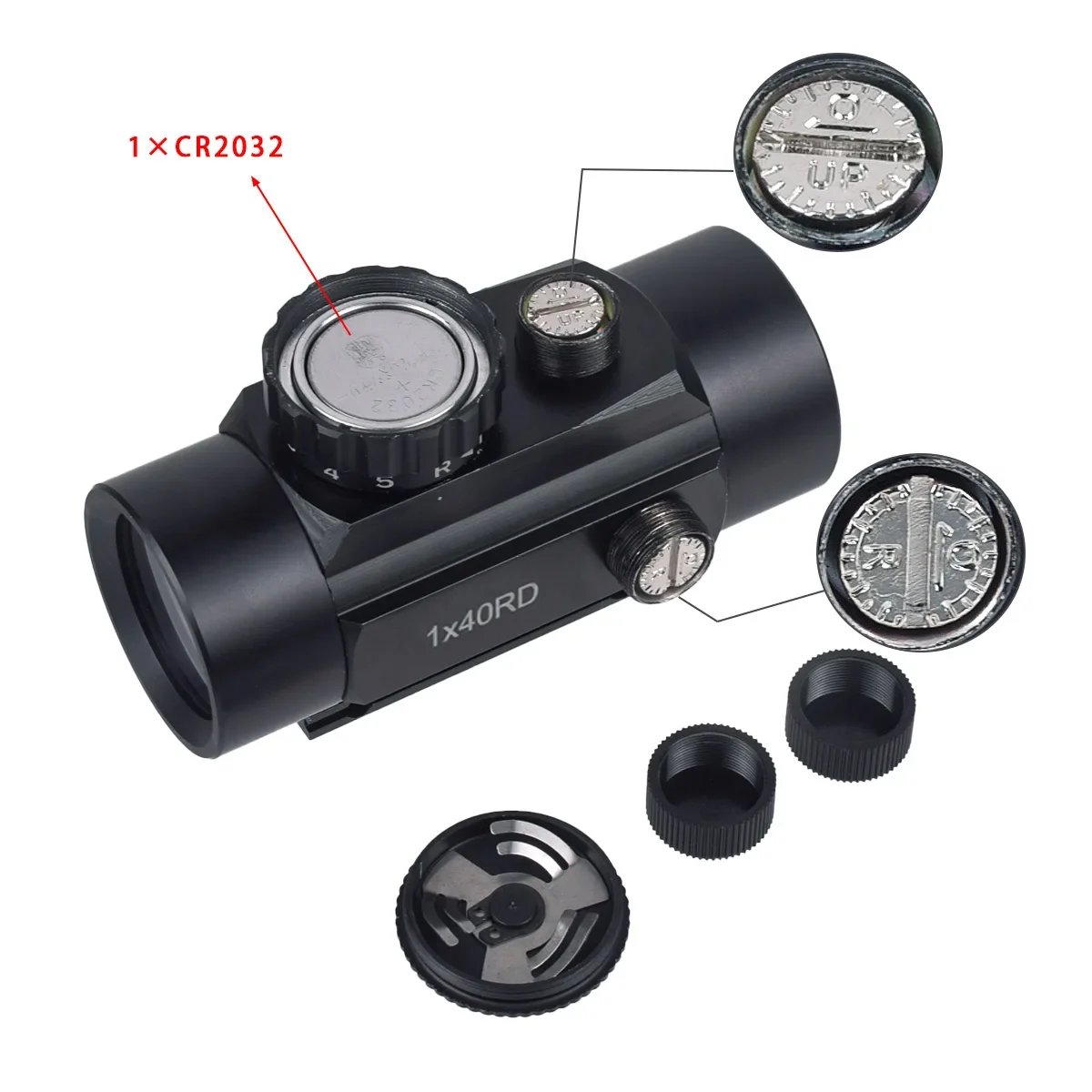 1X30 1X40 التكتيكية الأحمر الأخضر نقطة البصر نطاق المجسم Riflescope البصرية الادسنس 11 مللي متر 20 مللي متر Pictinny السكك الحديدية الصيد اكسسوارات