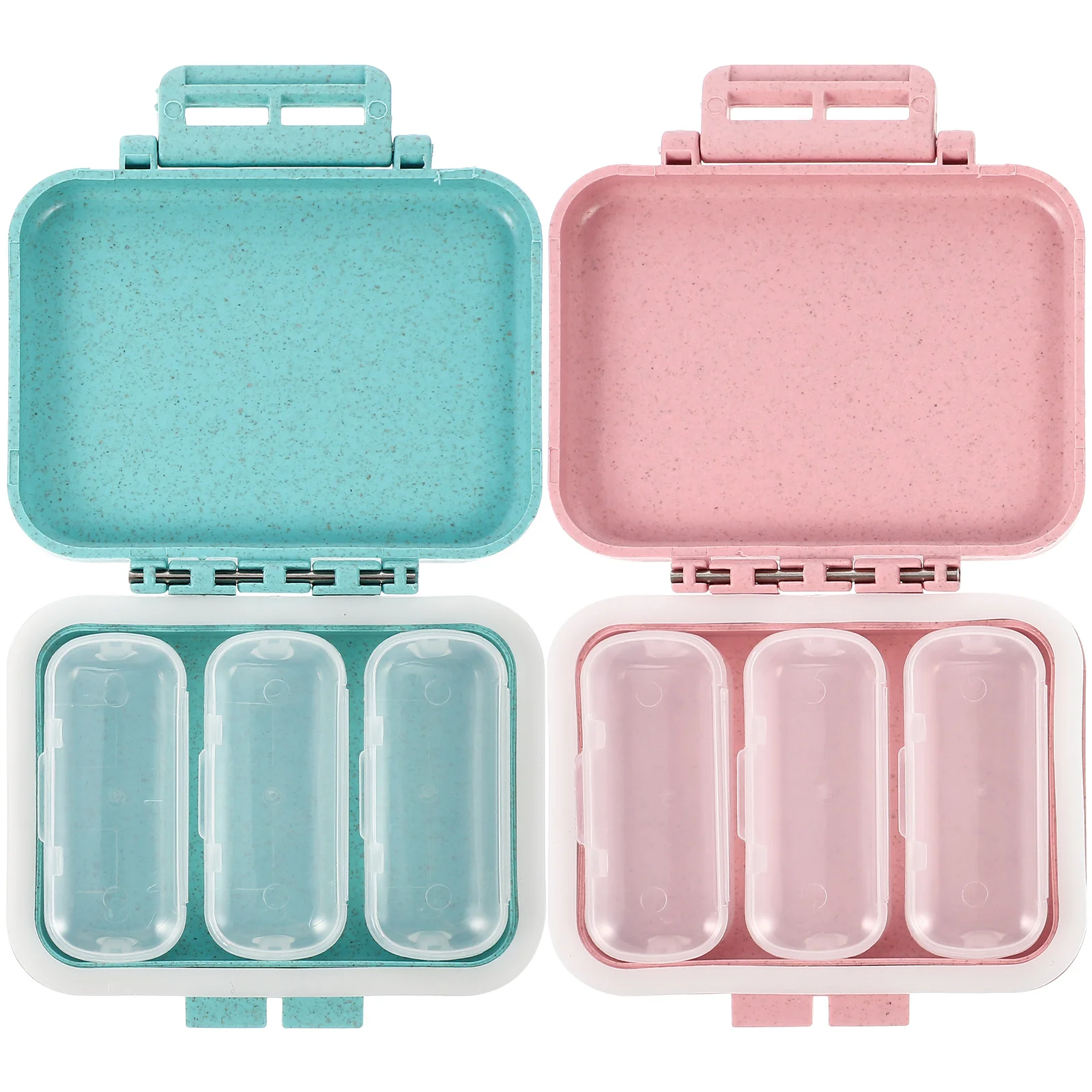 

2 Pcs Pill Storage Travel Case Daily Sealed Household