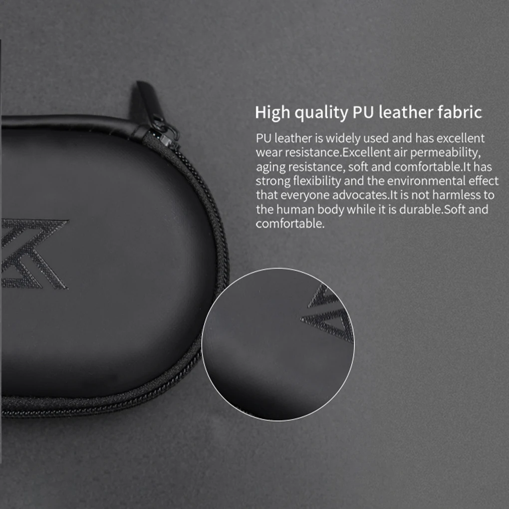 KZ Earphones Case Oval Shape Headphones Box Bag Pocket Dust Proof Protection Small Pack Holder with Zipper Spare