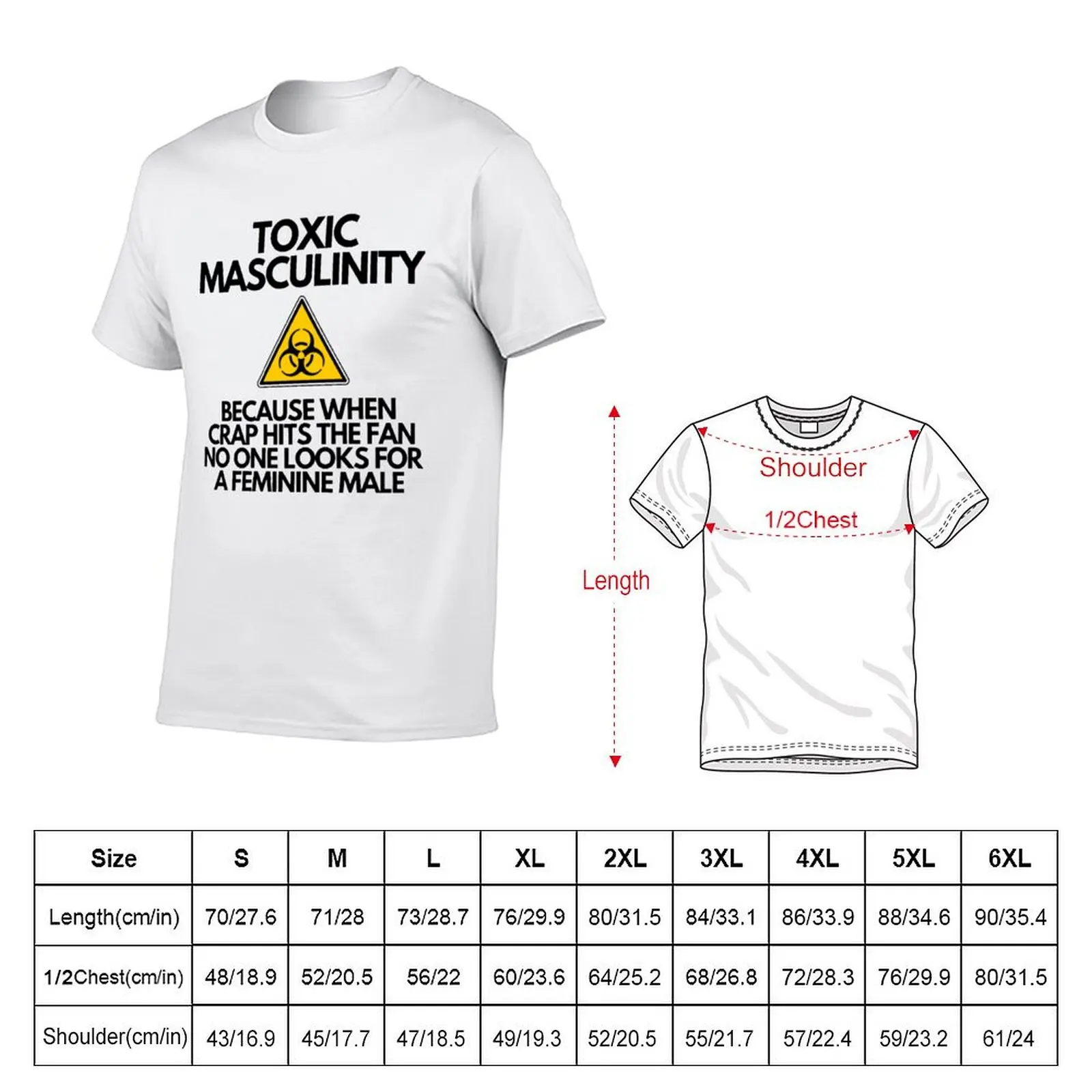 Toxic Masculinity-Because When Crap Hits The Fan No One Looks For a Feminine Male T-Shirt Casual Daily Graphic Tee