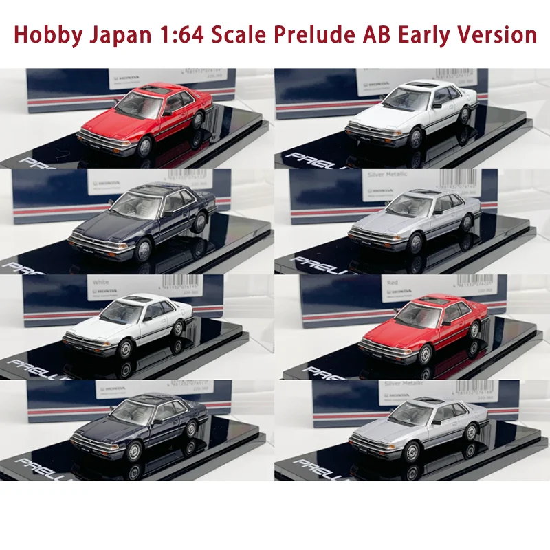 Hobby Japan Diecast 1:64 Scale Prelude AB Early Version Alloy Car Model Adult Collectible Souvenirs Gifts Static Ornaments
