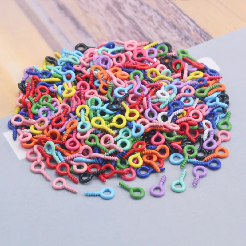 10Color Small Sheep Eyes Nail Screw Tiny Mini Eye Pins Hooks Eyelets For Beaded Pendant Screw Findings Jewelry Accessories