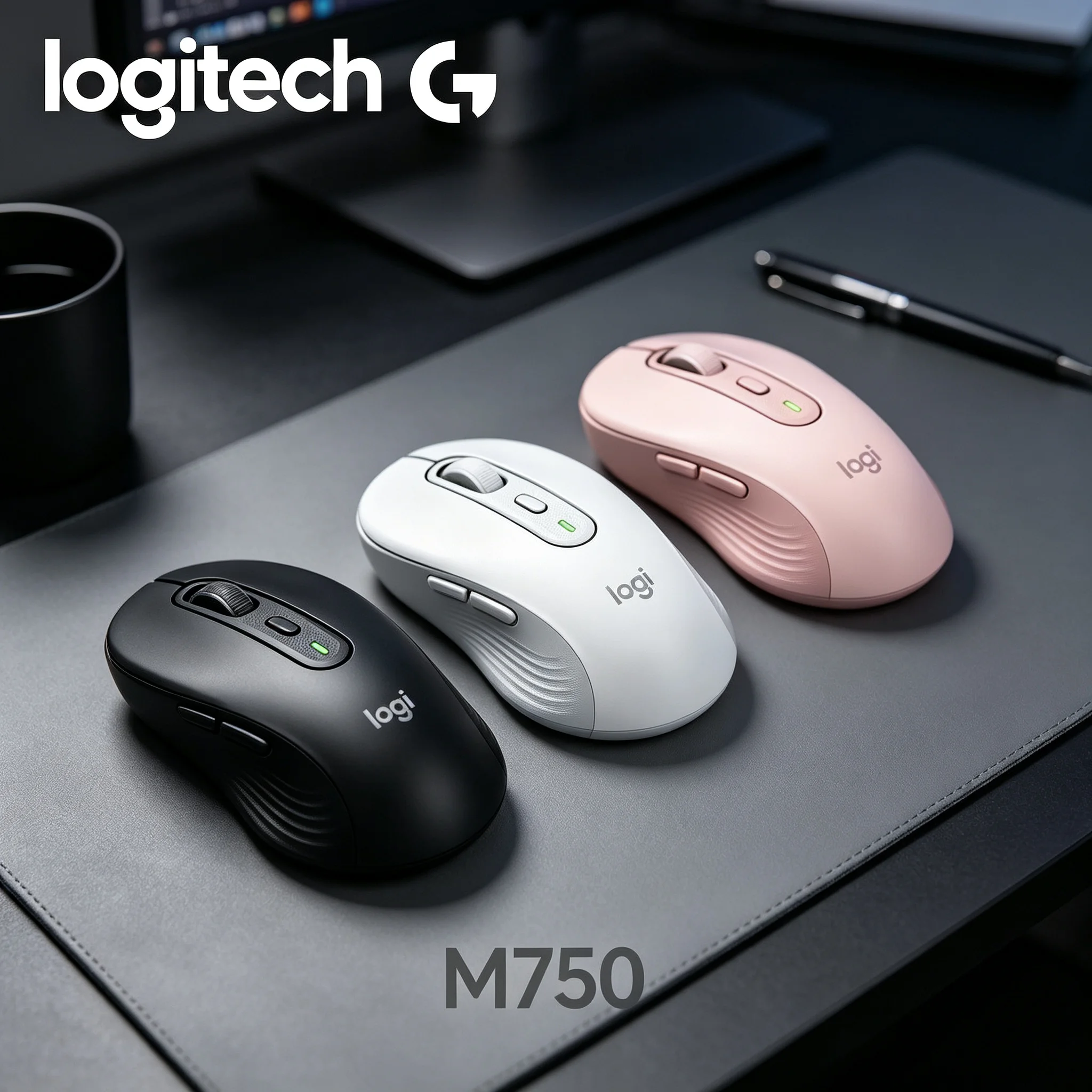 Logitech M750 Anti‑Interference Wireless Mouse, Stable Signal for Online CS Match and Busy Multi‑device Contract Office Environm