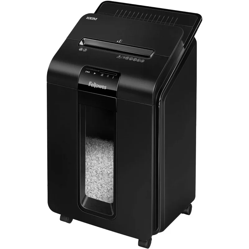 Fellowes AutoMax Micro-Cut 100M Commercial Office Auto Feed 2-in-1 Paper Shredder with 100-Sheet Capacity