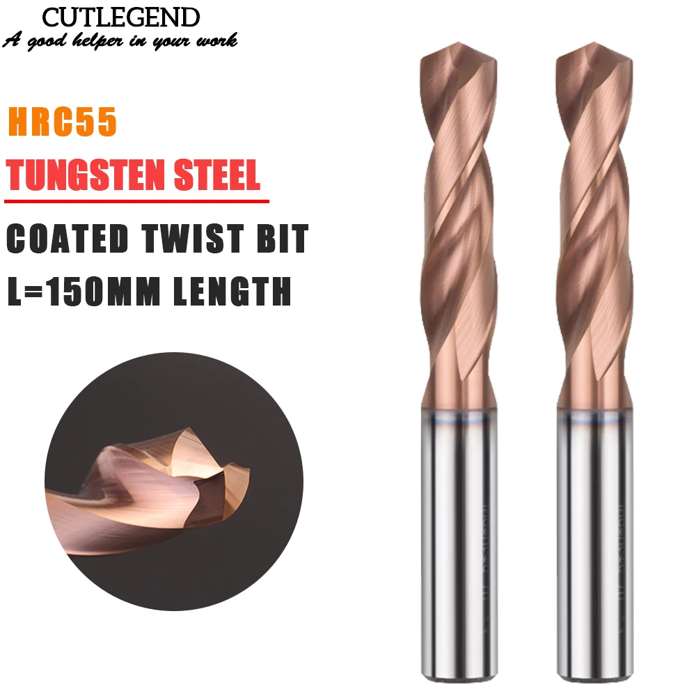 

HRC55 150mm Length Carbide Drill Bit Metal Drill Bits Tungsten Steel Drills CNC Lathe Machine Alloy Drilling Tools 3.0-20mm