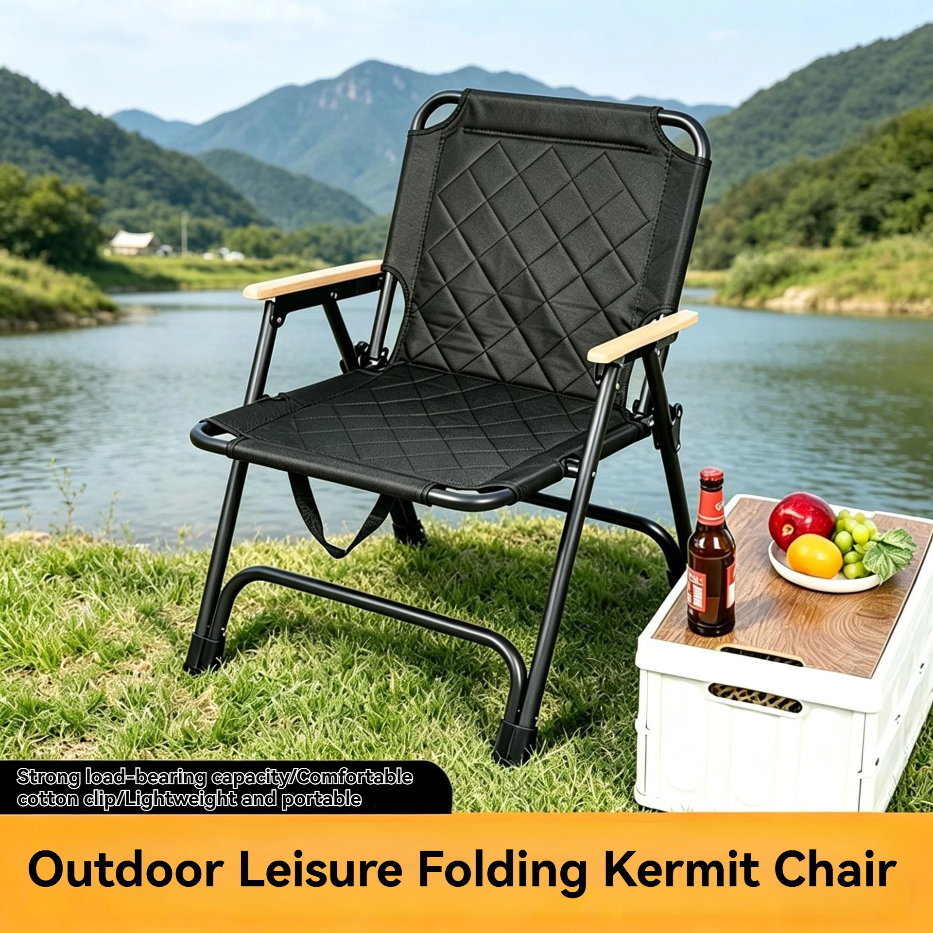 

Outdoor Kemet Chair Portable Camping Dining Folding Chair Thickened Dining Folding Chair Fishing and Sea Going Chair