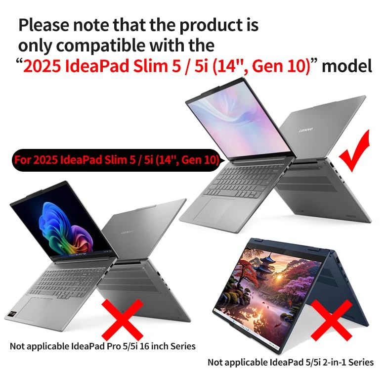 Laptop Case Set for 2026/2025 IdeaPad Slim 5 14 inch Gen 10/11 Drop Scratch Resistant Hard Shell Matte Protective Shell Set