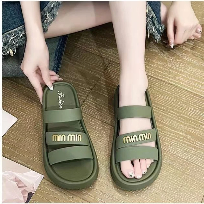 Summer Women Strap Sandals Platform Comfort Light Slides Woman Open Toe Beach Shoes Casual Height Increase Walking Slippers