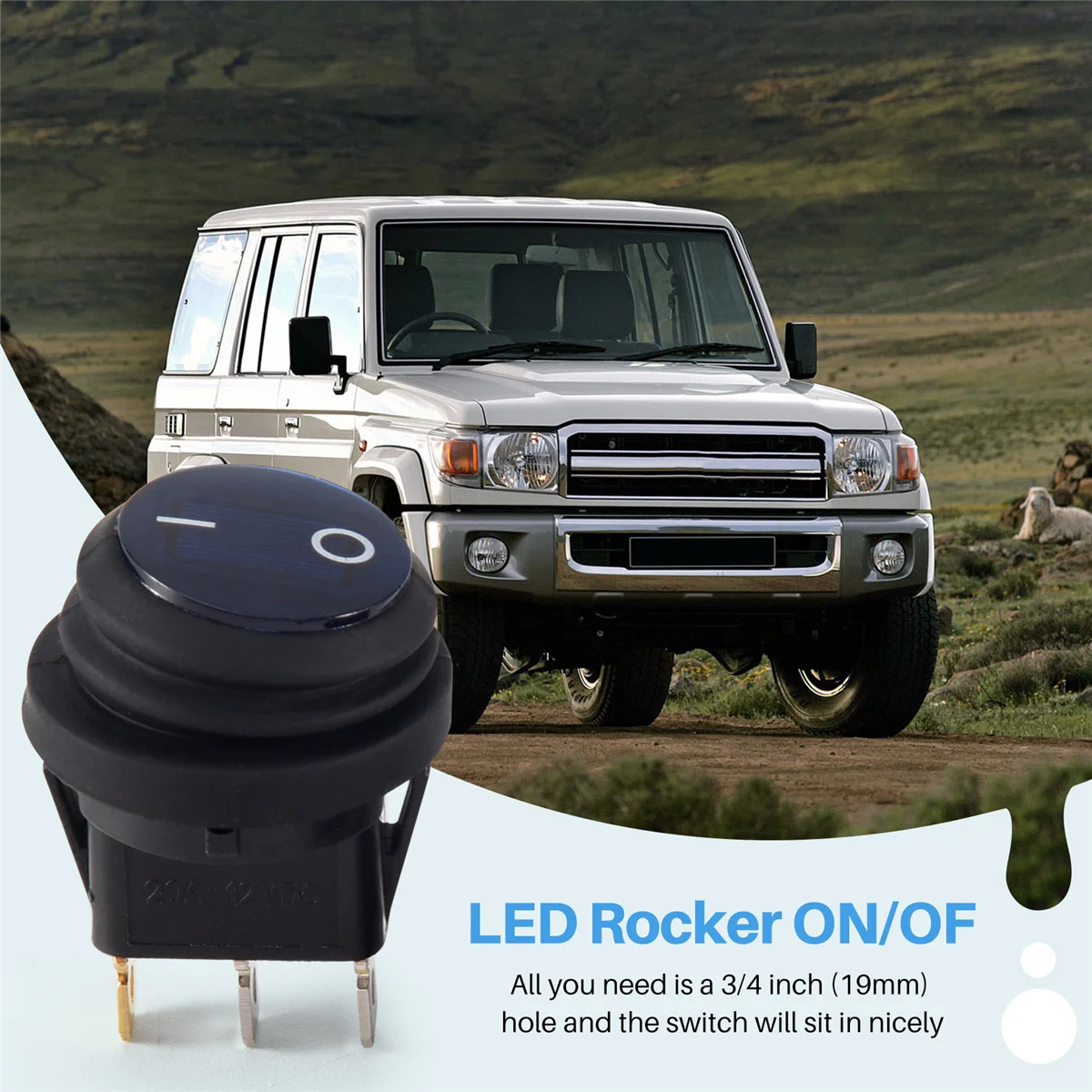 A01G_5pcs 12V 20A مقاوم للماء جولة تشغيل / إيقاف الروك التبديل سيارة السيارات قارب SPST