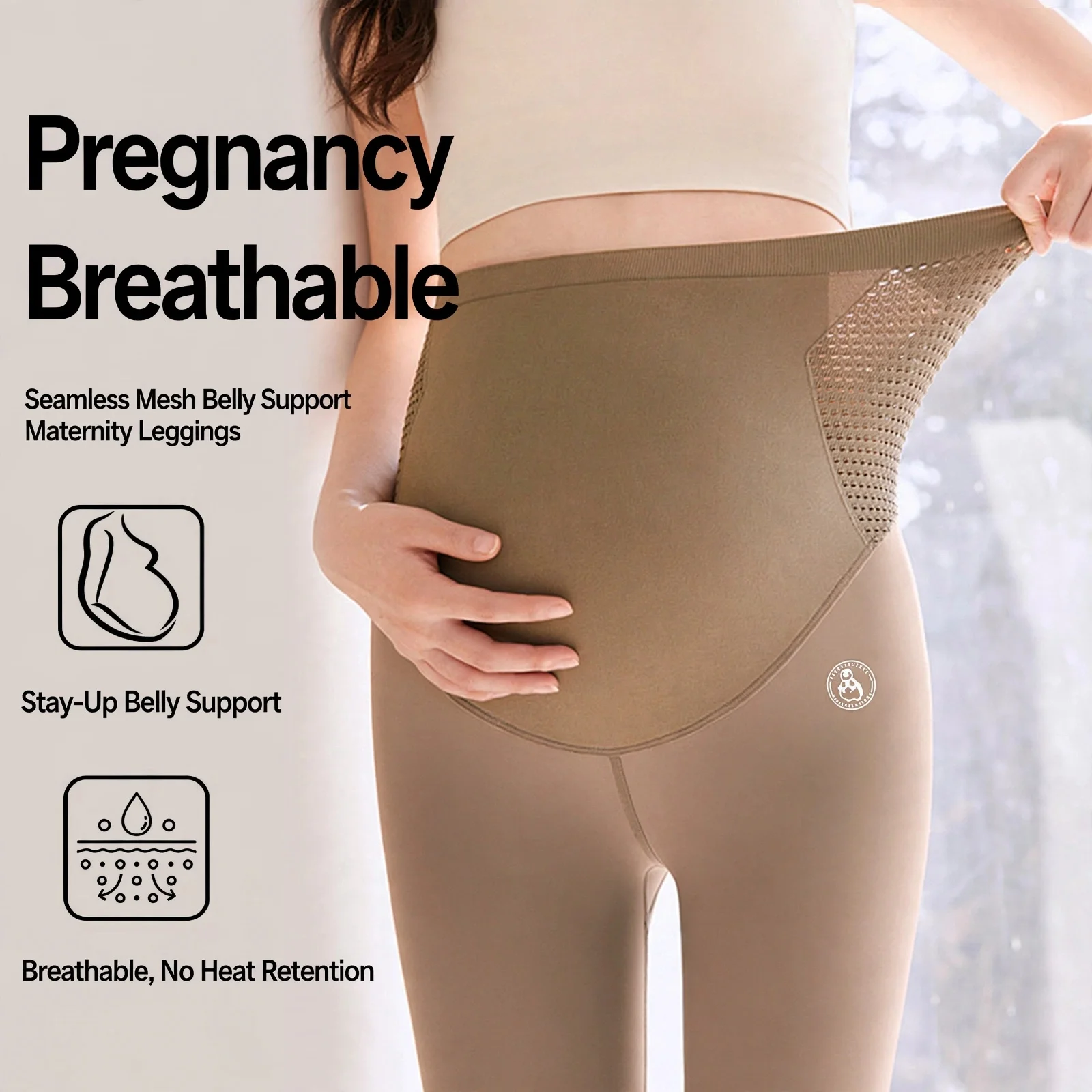 Shark Skin Maternity Leggings High Waist Yoga Pregnant Women Belly Support Nylon Polyester Spandex Outer Wear Comfortable Daily