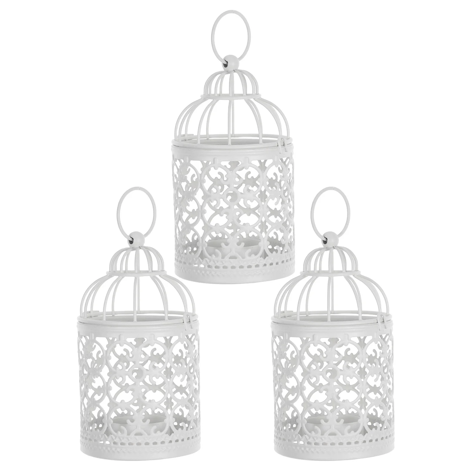 

3 pcs Birdcage Holder Iron Cage Candlestick Premium Decorative Home Art Centerpiece European Nordic Style Tealight Stand