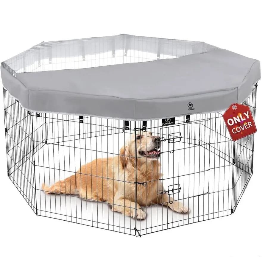 

Сетчатая верхняя крышка манежа для собак, подходит для 24-дюймового 8-панельного металлического ручки для упражнений для домашних животных, соединения с эластичными пряжками, крышка только GrayNote, забор