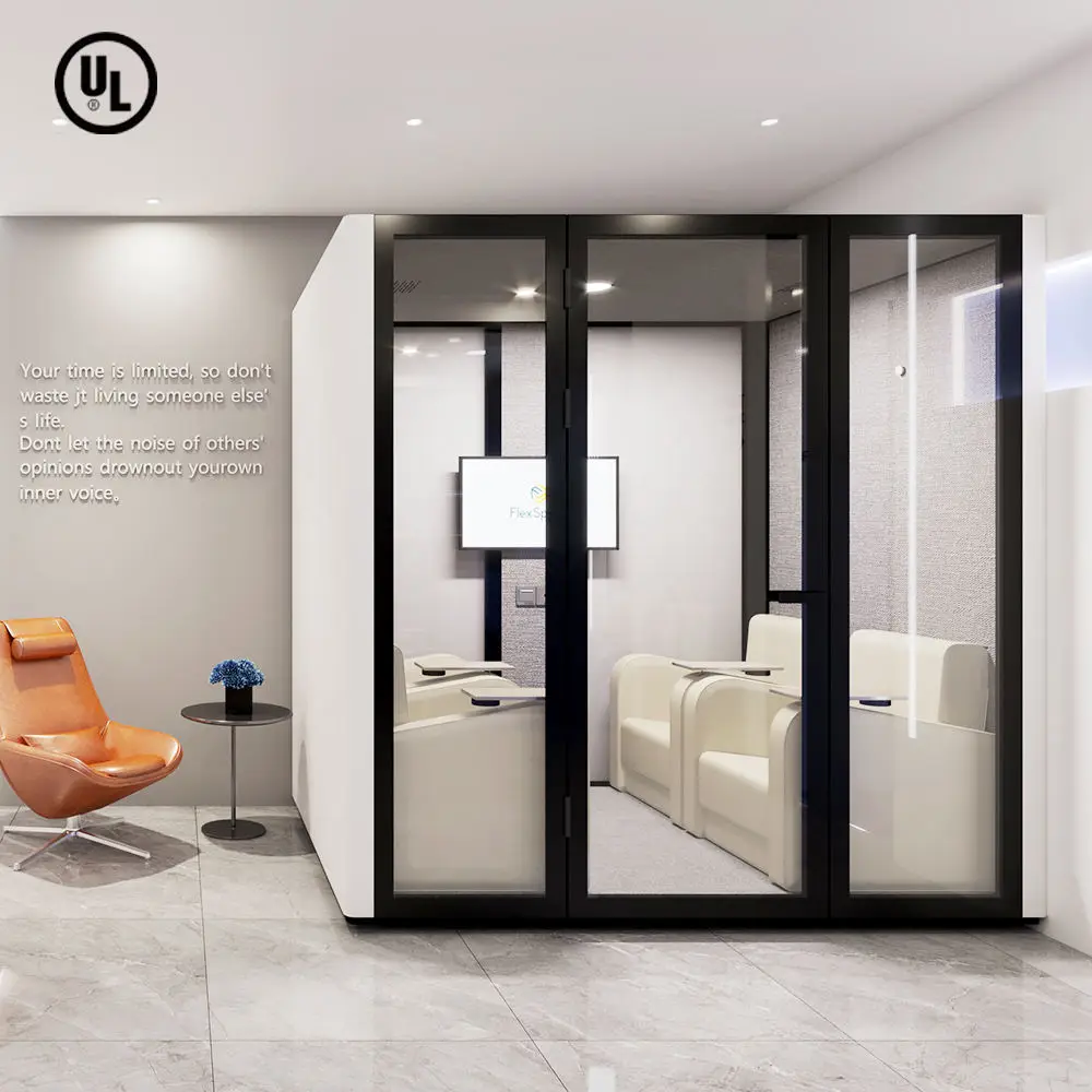 2-4 Person Privacy Acoustic Booth Movable Sound Insulation Pod for Open Workspace