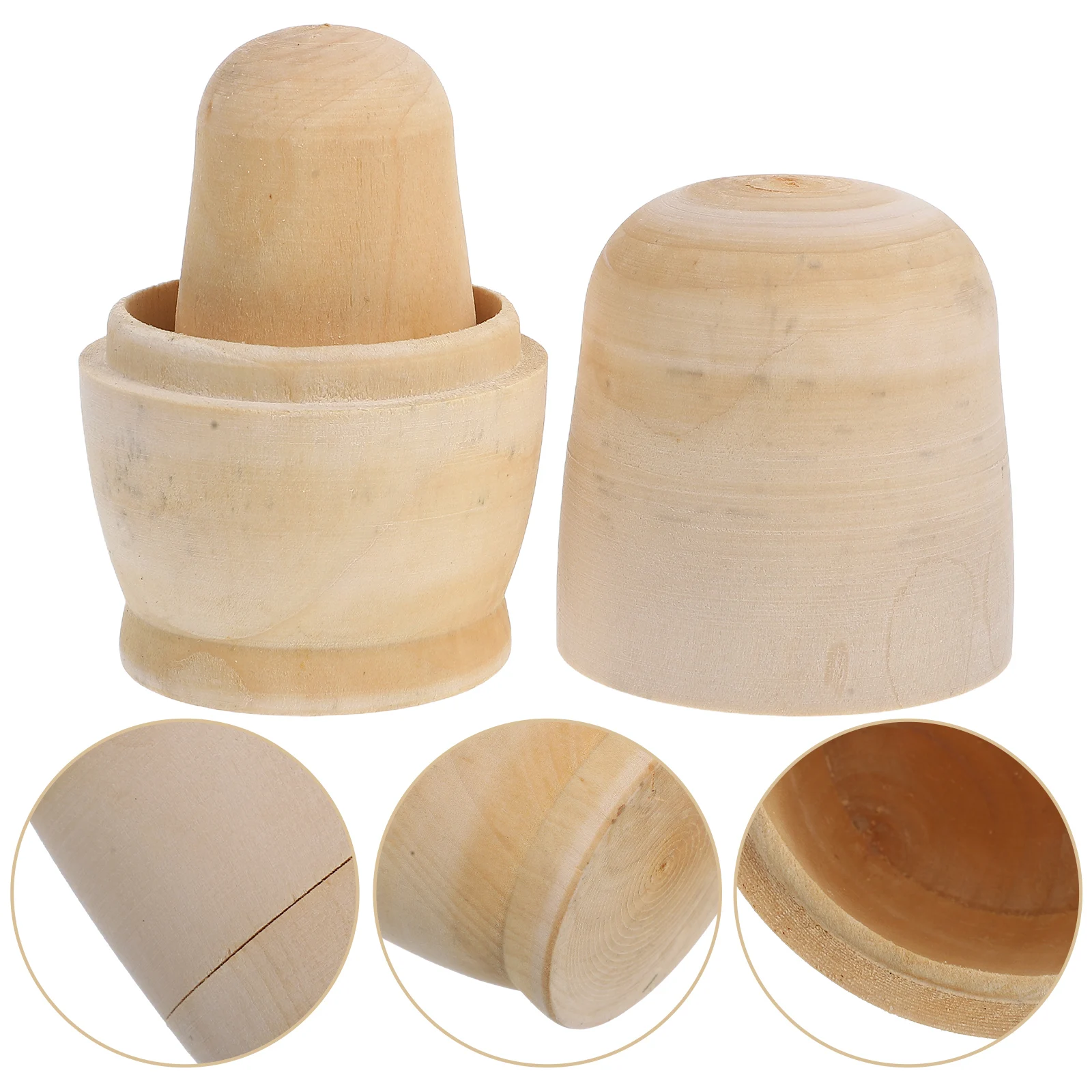 

3 set 3 Sets Unpainted Matryoshka 5 Layers Wooden Kids Toy Nesting Decor Desktop Figure Creative Painting Supplies