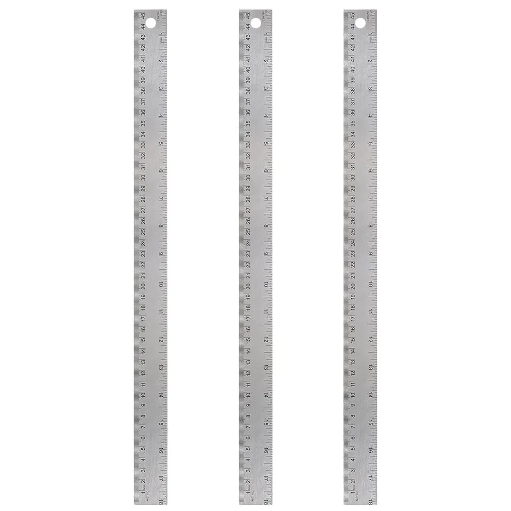 3 قطعة حاكم الخشب الناعم الفولاذ المقاوم للصدأ الفلين دعم حافة مستقيمة أداة قياس للطلاب مدرسة مكتب المنزل استخدام حاكم مع