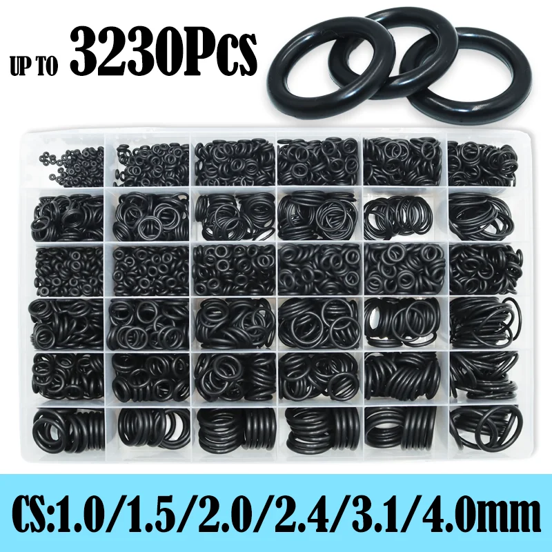 Cs 1,0-4,0mm gummi o ring hochwertige dichtung scheibe balck nbr o-ring Sanitär dichtung auto klimaanlage öl beständiger our kit