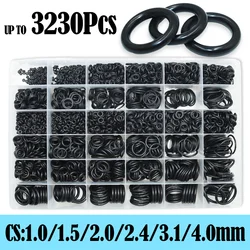 CS1.0-4.0mm Rubber O Ring High Quality Sealing Washer Balck NBR O-ring Plumbing Gasket Car Air Condition Oil Resistant Oring Kit