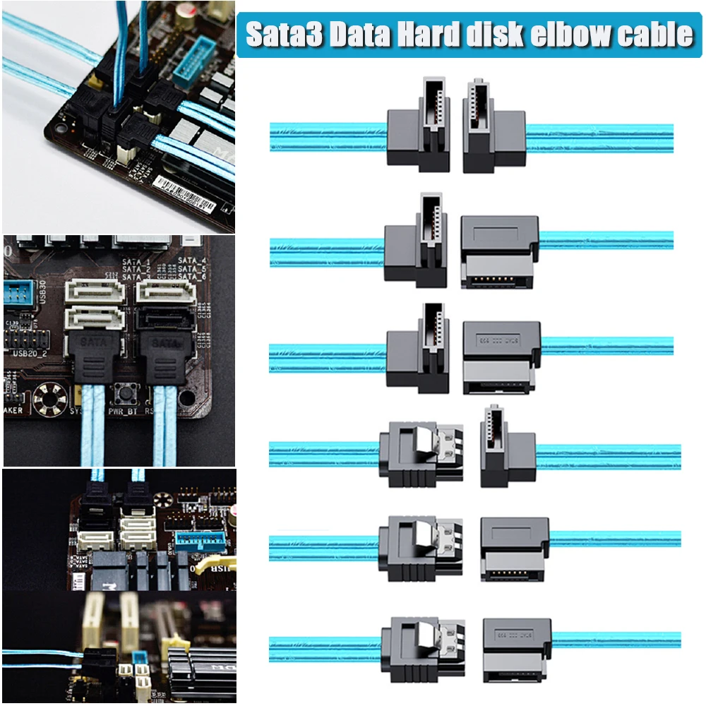 High Speed HDD Data Cable Cord SATA 3.0 III 6Gb/s PC Hard Disk Drive Connect  Flexible Adapter Cable SSD SATA III Data Cable