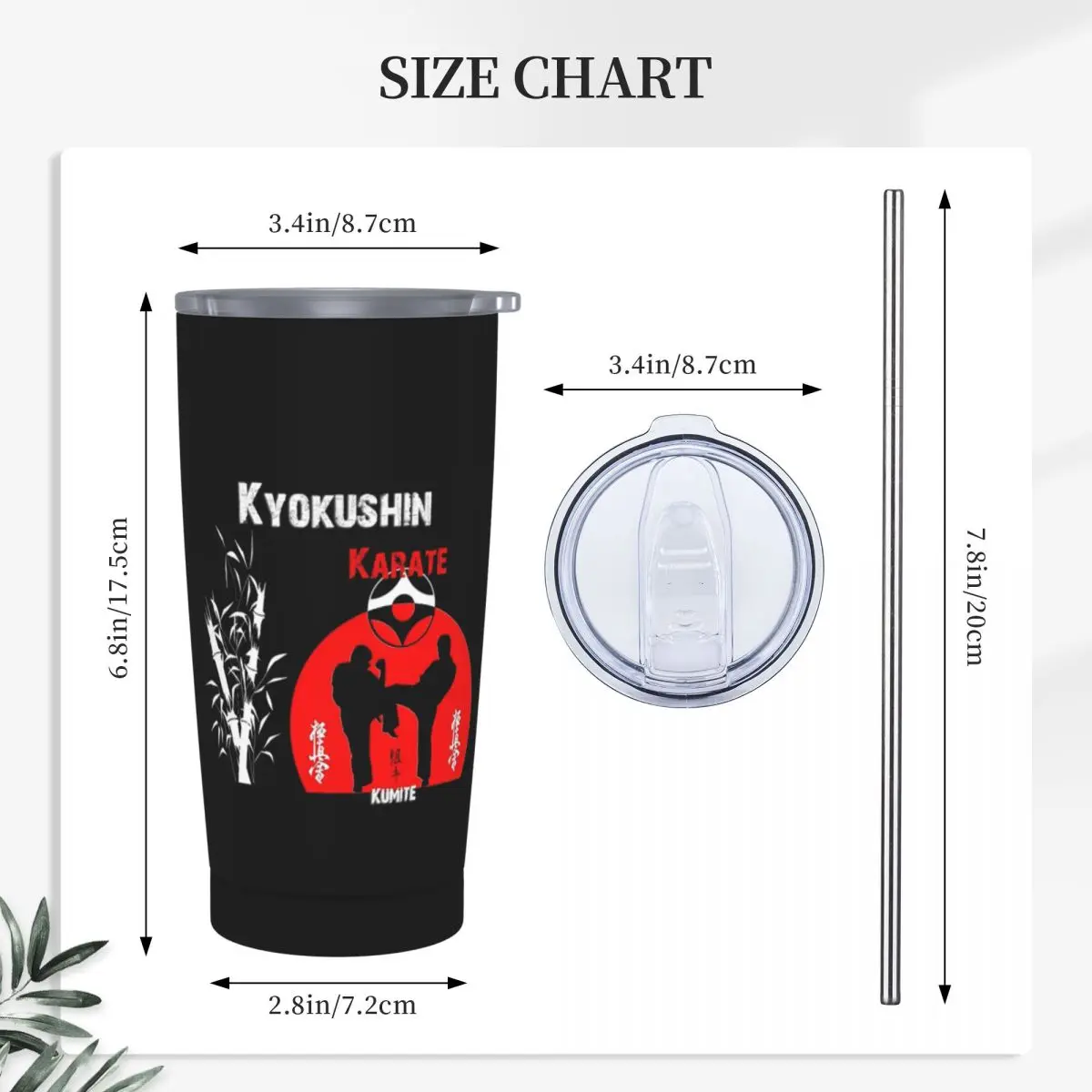 Kyokushi Karate Kumite Scene Stainless Steel Tumbler Vacuum Insulated Mug Thermal Cold Cup Straws With Lid 20oz