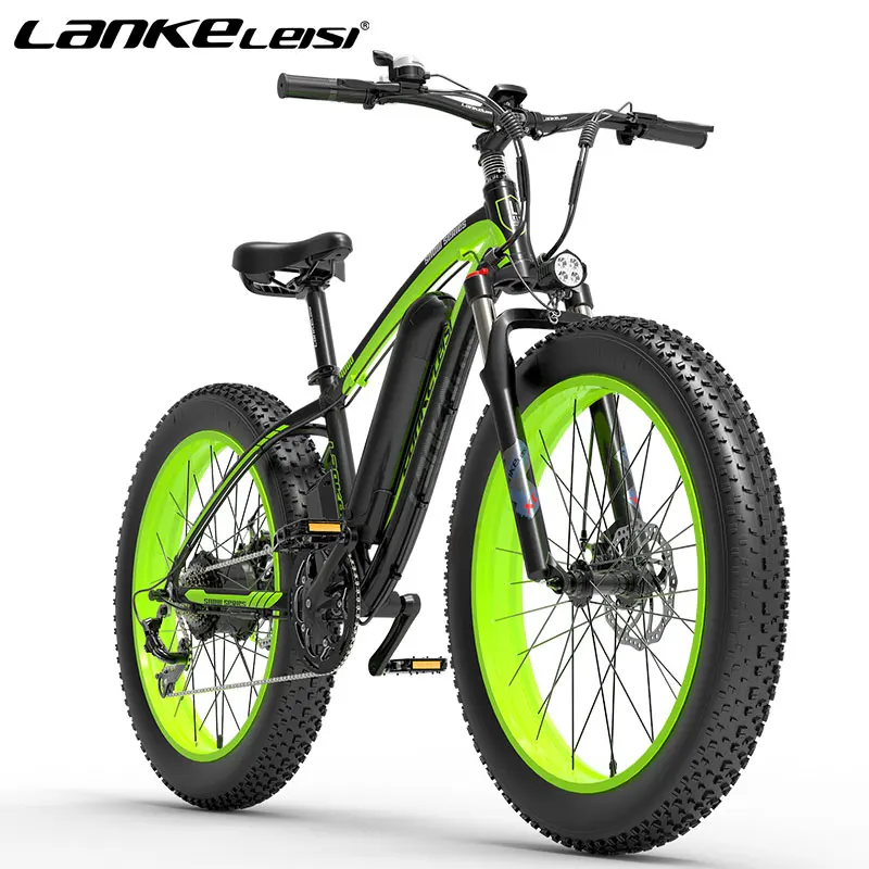 (UK US Stock) LANKELEISI XF4000 Fat Bike Electric Bicycle 48V 1000W Single Motor EBike 48V Outdoor Commute Mountain Unisex Ebike