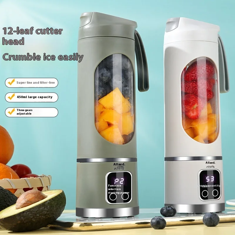 

Портативная электрическая соковыжималка 350 мл, блендер для смузи, мини-многофункциональное лезвие из нержавеющей стали, домашняя кухня, чашка с питанием от батареи через USB