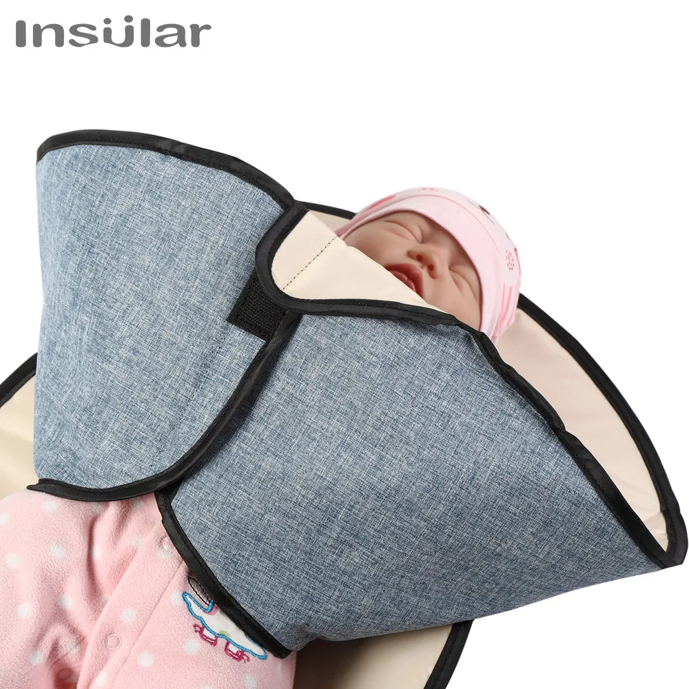 Portable Waterproof Baby Changing Pad 2 in 1 Multifunctional Diaper Changing Mat with Storage Bag for Newborn Infant Travel