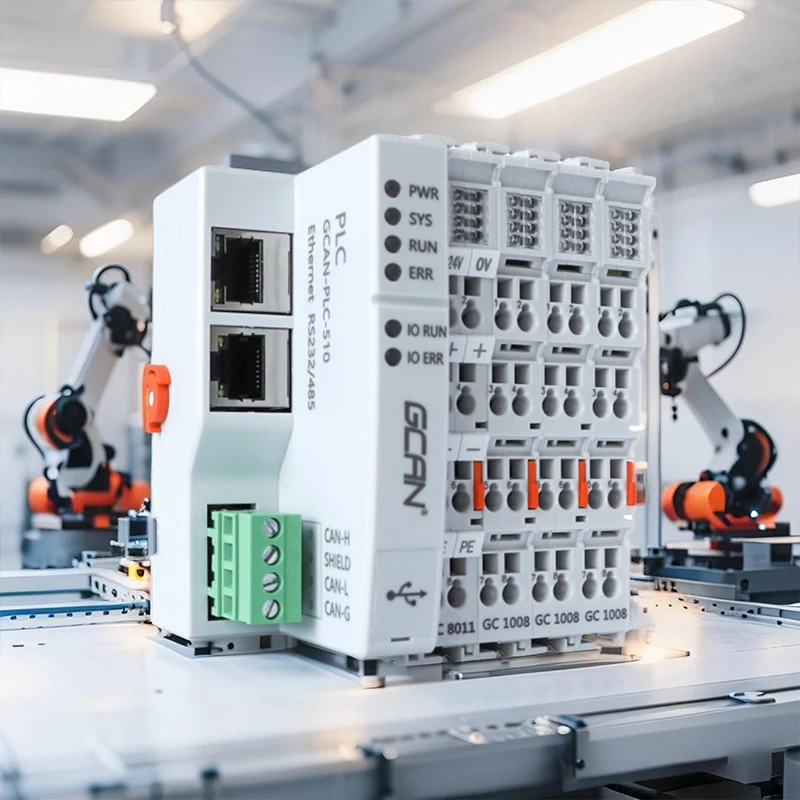 

Smart Industrial Automation PLC Controller GCAN-PLC-510 Auto-configuration Wide Temperature -40℃~85℃ High Performance 512 IOs