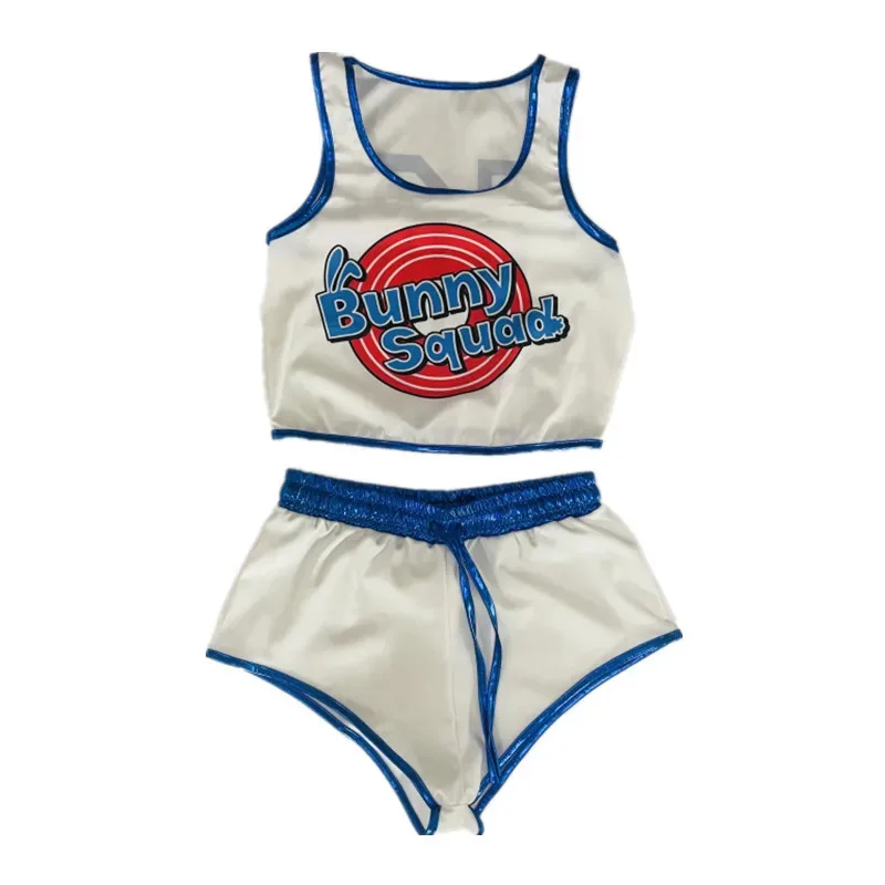 Kostum Cosplay Kelinci Luar Angkasa 2025 11 Lola Bunny Jersey Basket Wanita Kostum Halloween untuk Dewasa