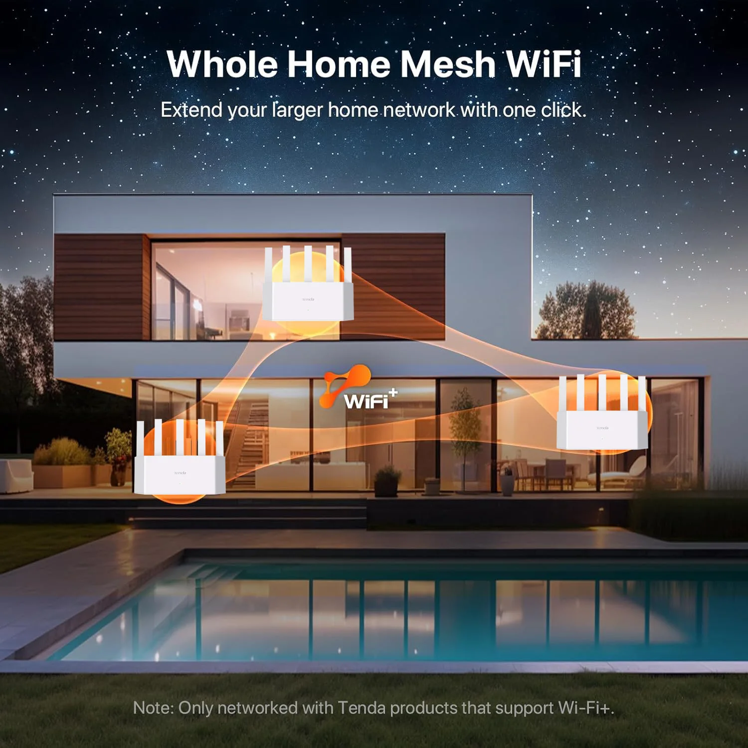 Tenda BE3600 WiFi 7 Router Dual Band Gigabit Mesh VPN NFC Signal Booster Client+AP WISP High Gain Antennas Better Coverage