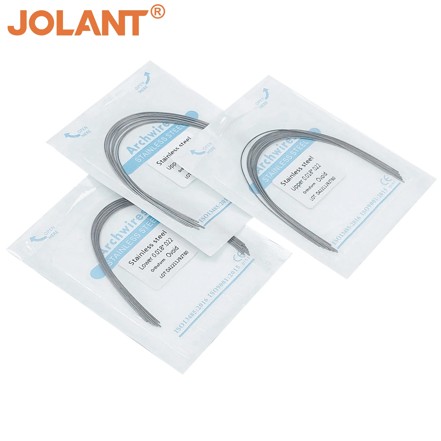 10pcs/Pack JOLANT Dental Orthodontic Arch Wires Super Elastic Stainless Steel Round Rectangle Ovoid Form Archwire Upper Lower