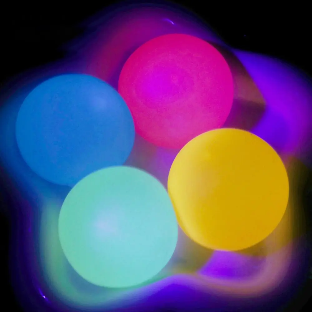 2Pcs Luminous Balls Glow in The Dark Squeeze Balls Sticky Relax Children's Squeeze Toy Creativity Soft Maltose Fidget Toys