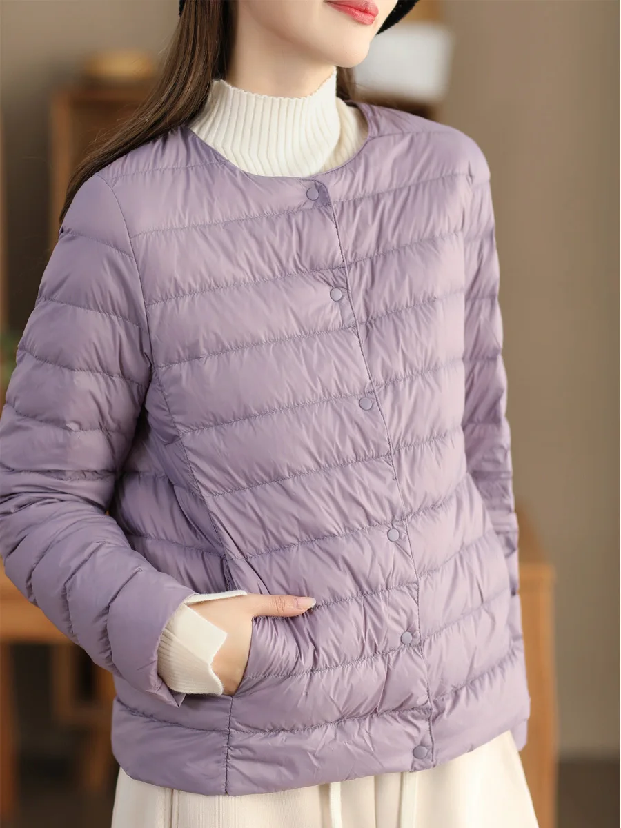 Women's Models Fairy Fall Winter Coat Liner V-neck Light Warm Casual Comfortable New Versatile Slim Trend Brand Luxury Harajuku