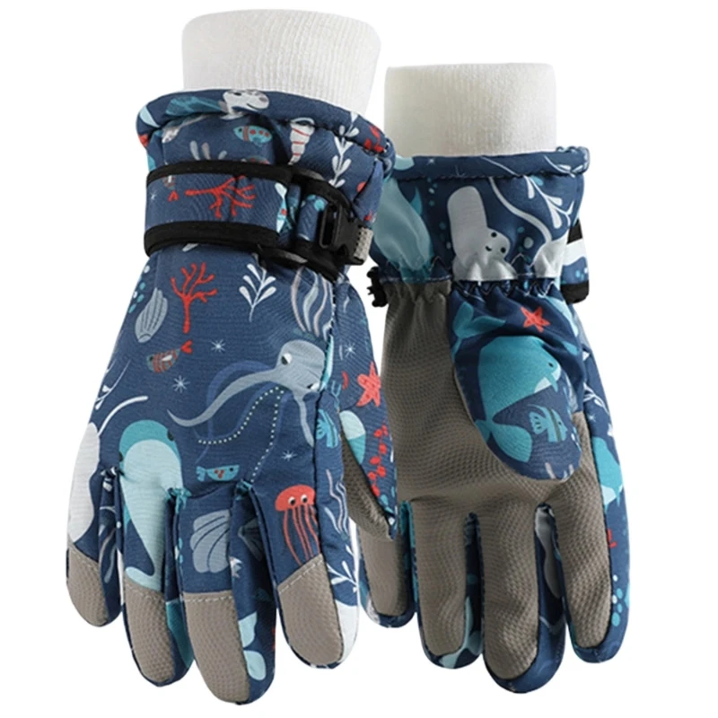

Kids Ski Gloves Water Resistant Warm Snow Mittens Toddler Winter Ski Mittens Kids Winter Warm Gloves for Children 7-12