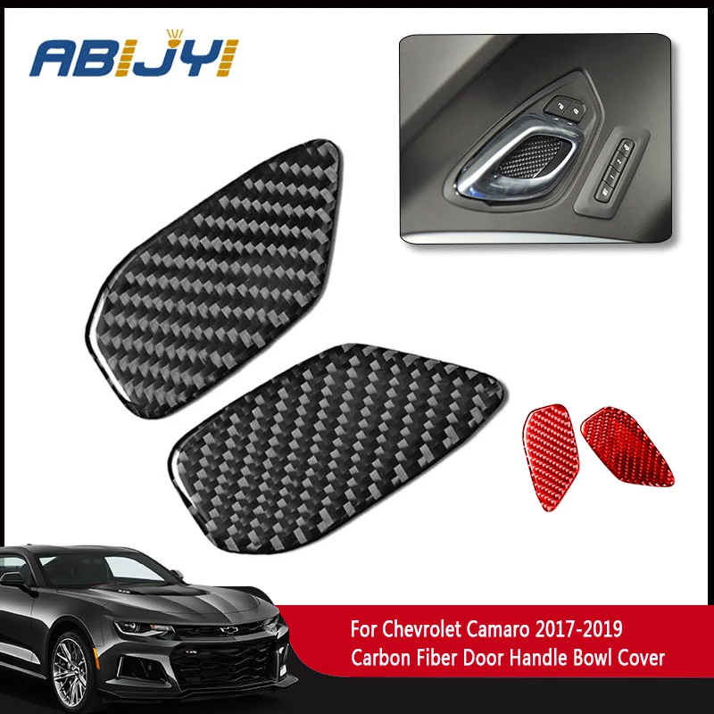 

For Chevrolet Camaro 2017-2019 Car Accessories Black and Red Car Interior Carbon Fiber Interior Door Bowl Panel Sticker Decorati