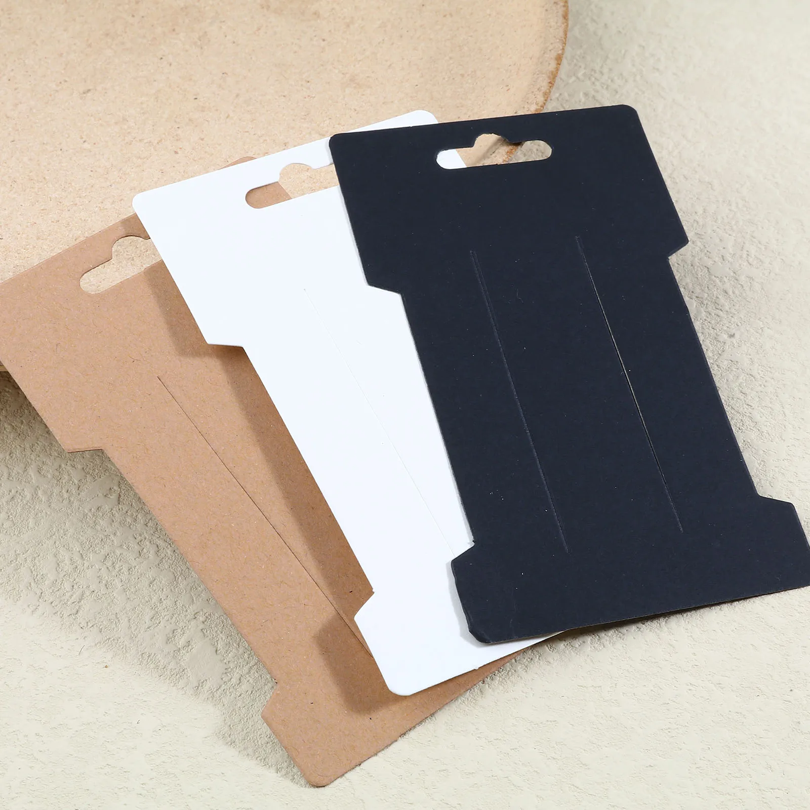 100 Sheets Paper Jewelry Display Card Multicolor Geometric Shape Kraft paper Hanging Card Jewelry Display Card 11.5cm x 6.5cm