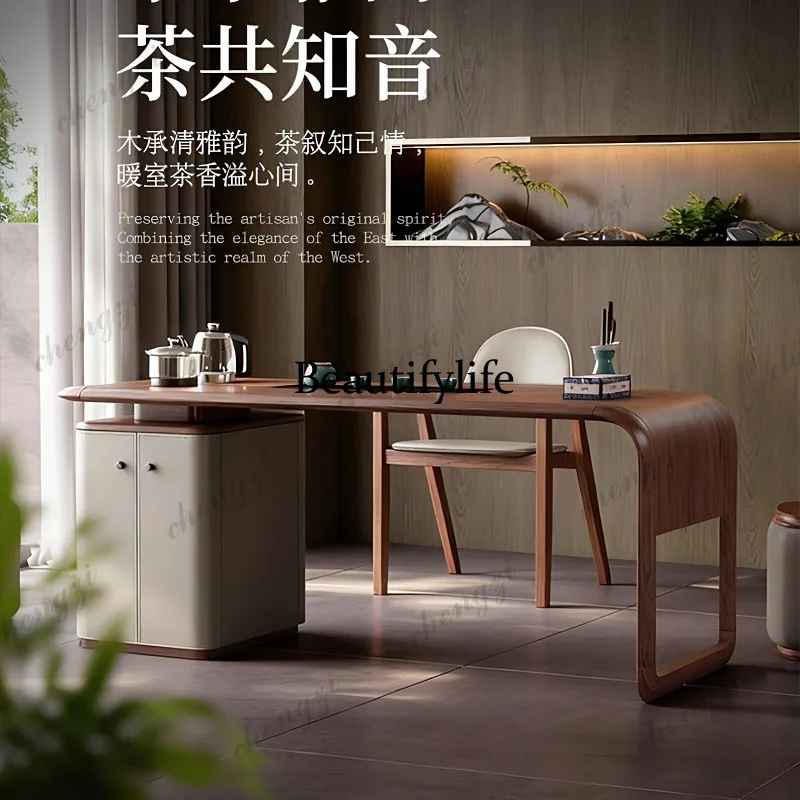 L181 Chinese-style office solid wood tea table reception  table high-end tea table with tea tray