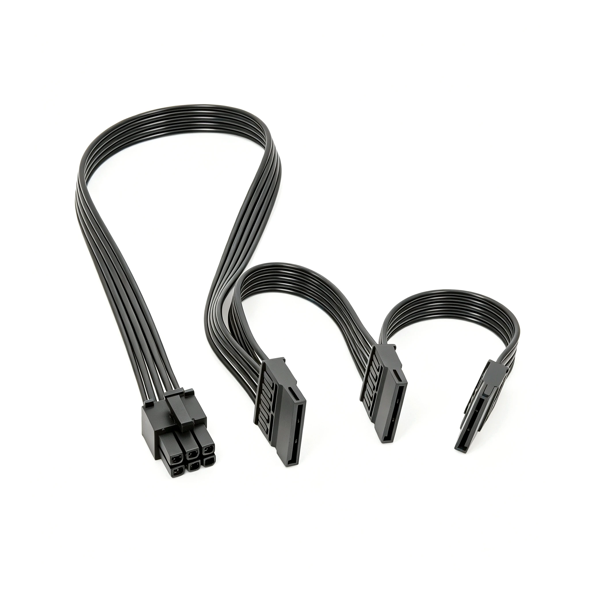 6PIN to 3 SATA Male Straight SSD HDD Power Cable for Seasonic FOCUS 550W, 650W, 750W, 850W, 1000W Platinum & Gold Modular Powers