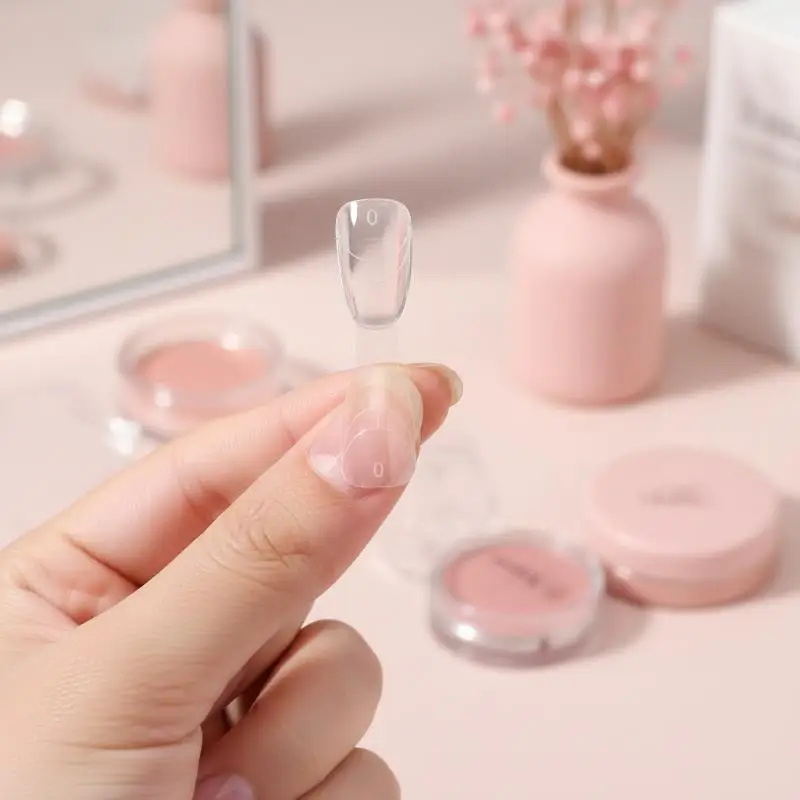 

140Pcs 2 In1 Nail Dual Forms Quick Nail Extensions With Scale Crystal Armor Model Full Cover Tips Manicure Tool