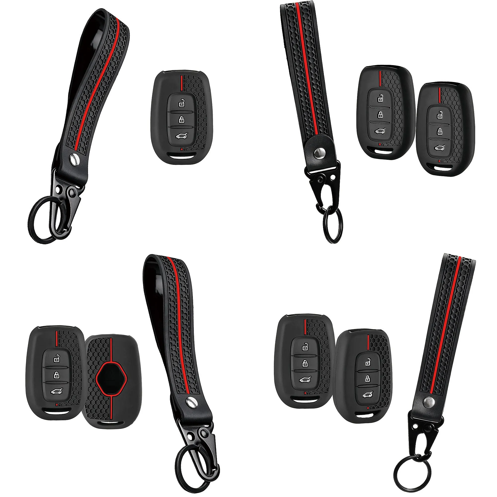 3 Button Silicone Key Ring Case Cover Shell Holder For Renault Clio Modus Clio Dacia Sandero Logan Duster Dokker 2021 2020 2019