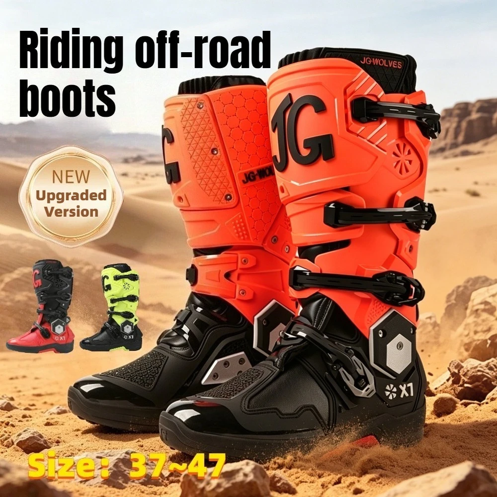 

Off road motorcycle riding shoes rally boots activity dual axis men's anti fall ultra fiber wear-resistant off-road boots
