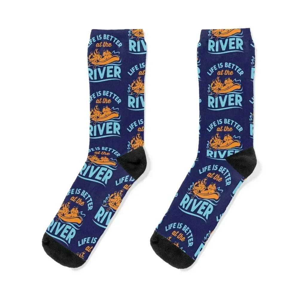 White Water Rafting Life is Better At the River Whitewater Socks set hiking golf luxe Boy Socks Women's
