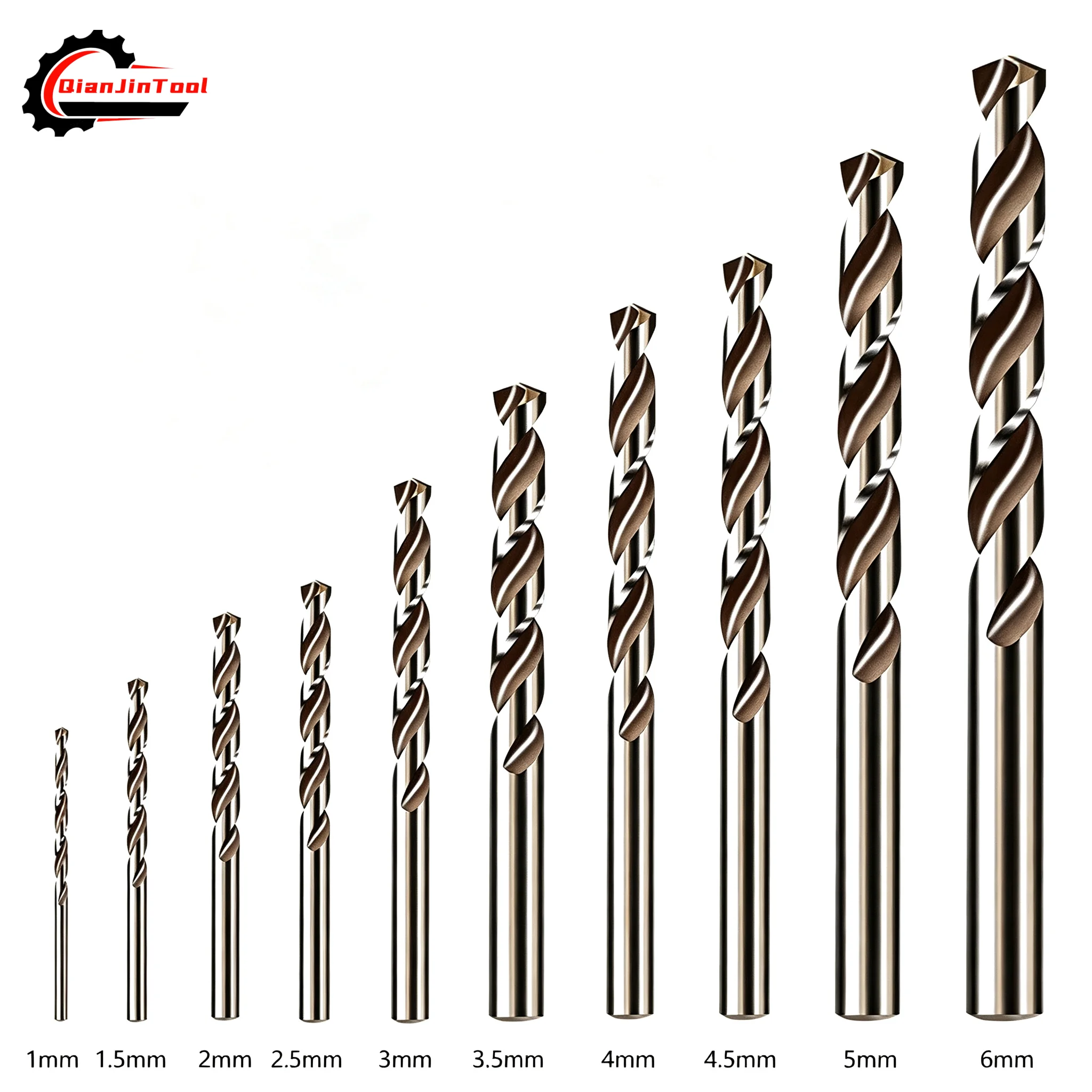 10Pcs HSS M35 Cobalt Drill Bit Multi Function Metal Twist Drill Round Shank 1 1.5 2 2.5 3 3.5 4 4.5 5 6 mm Hole Cutter Tool Part